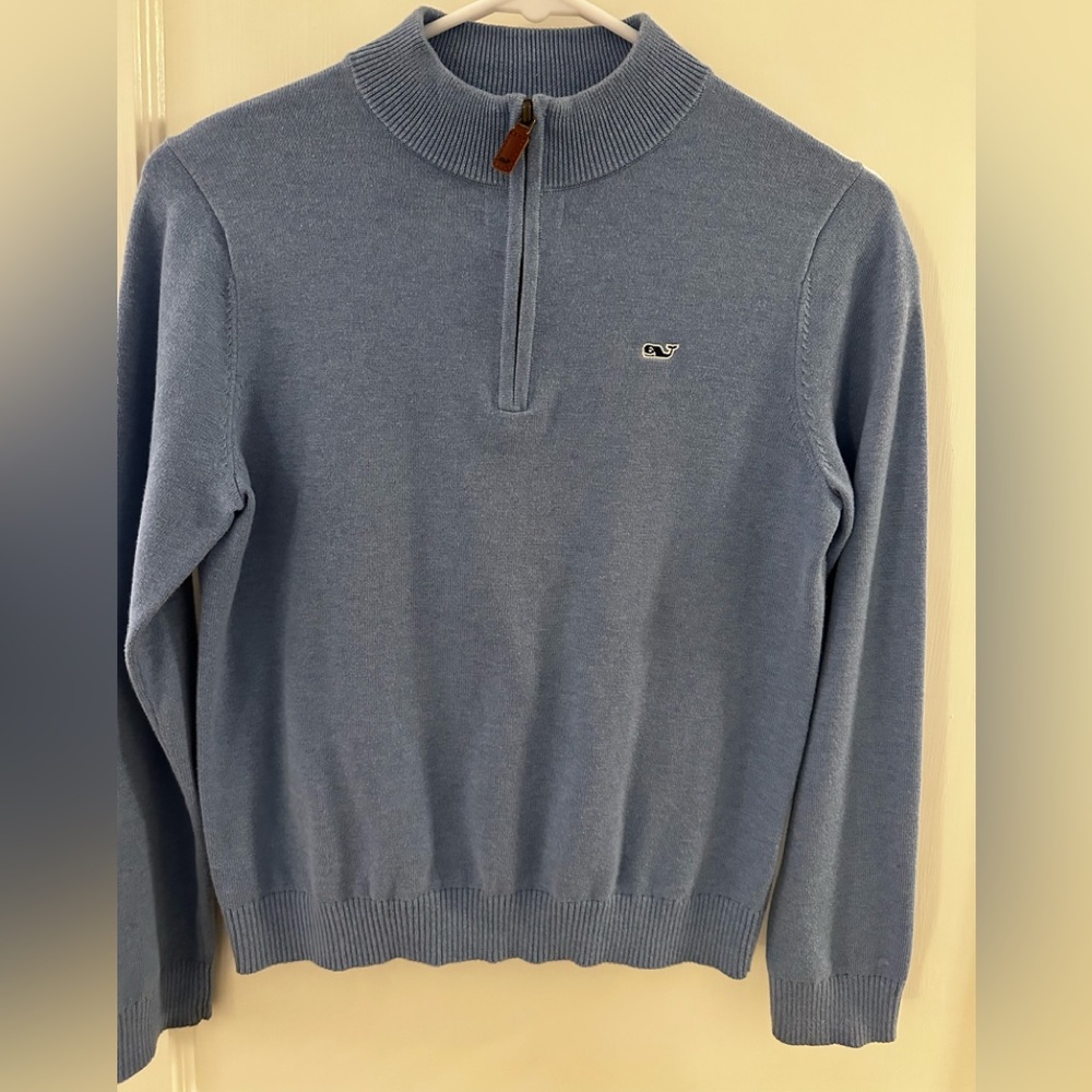Vineyard Vines blue 1/4 zip boys sweater